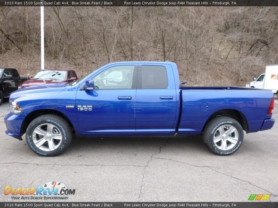 2016 Ram 1500 Sport Quad Cab 4x4 Blue Streak Pearl / Black Photo #2