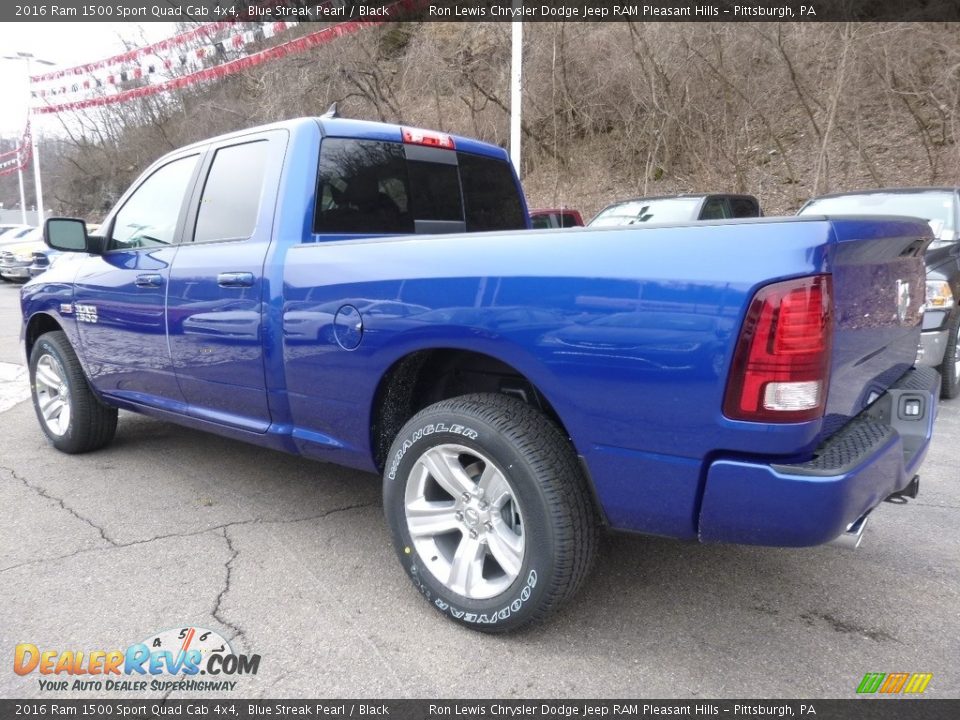2016 Ram 1500 Sport Quad Cab 4x4 Blue Streak Pearl / Black Photo #3