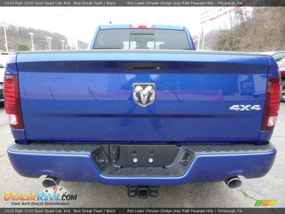 2016 Ram 1500 Sport Quad Cab 4x4 Blue Streak Pearl / Black Photo #4
