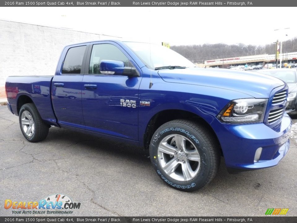 2016 Ram 1500 Sport Quad Cab 4x4 Blue Streak Pearl / Black Photo #8