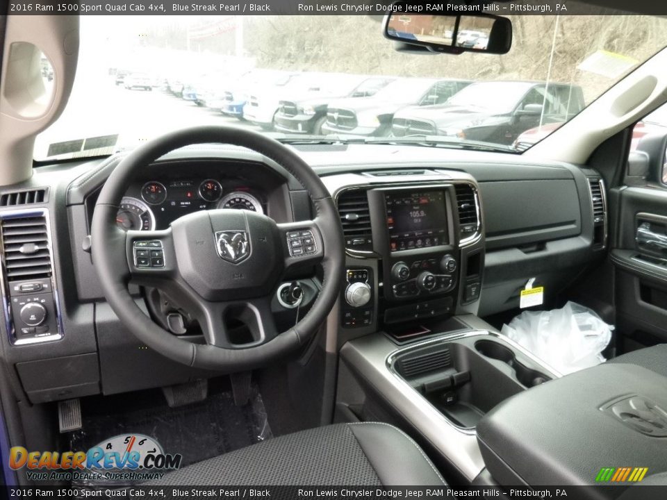 2016 Ram 1500 Sport Quad Cab 4x4 Blue Streak Pearl / Black Photo #13
