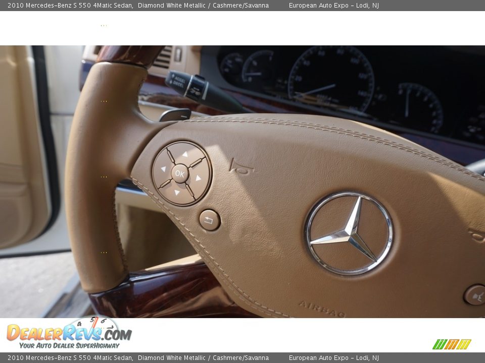 2010 Mercedes-Benz S 550 4Matic Sedan Diamond White Metallic / Cashmere/Savanna Photo #24