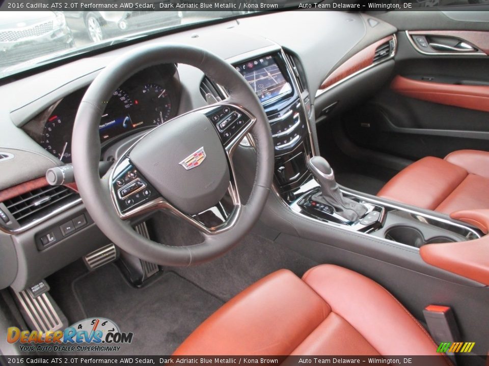 Kona Brown Interior - 2016 Cadillac ATS 2.0T Performance AWD Sedan Photo #9