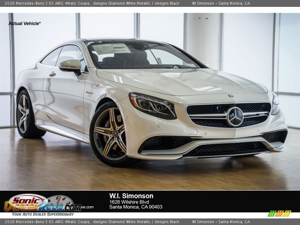2016 Mercedes-Benz S 63 AMG 4Matic Coupe designo Diamond White Metallic / designo Black Photo #1