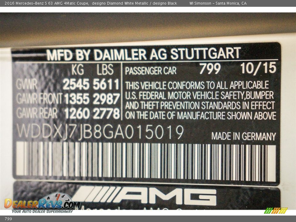 Mercedes-Benz Color Code 799 designo Diamond White Metallic