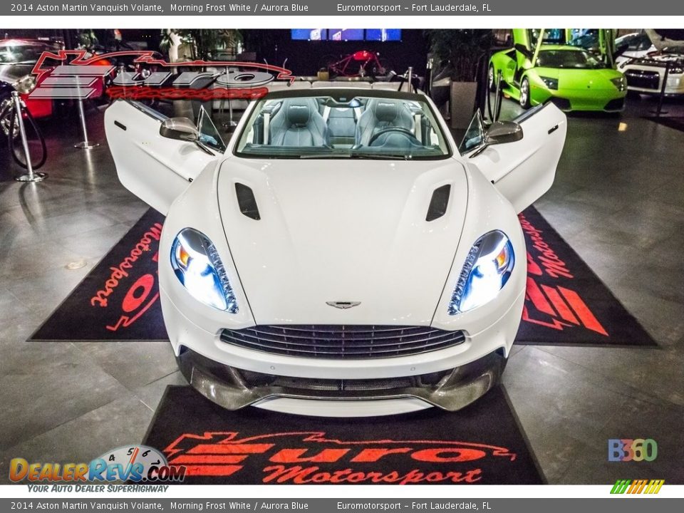 2014 Aston Martin Vanquish Volante Morning Frost White / Aurora Blue Photo #1