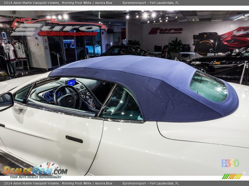 2014 Aston Martin Vanquish Volante Morning Frost White / Aurora Blue Photo #10