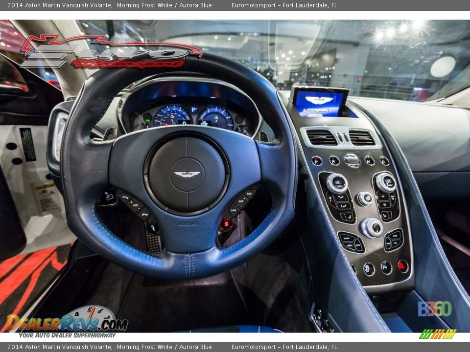 2014 Aston Martin Vanquish Volante Morning Frost White / Aurora Blue Photo #50