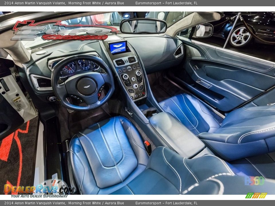2014 Aston Martin Vanquish Volante Morning Frost White / Aurora Blue Photo #53