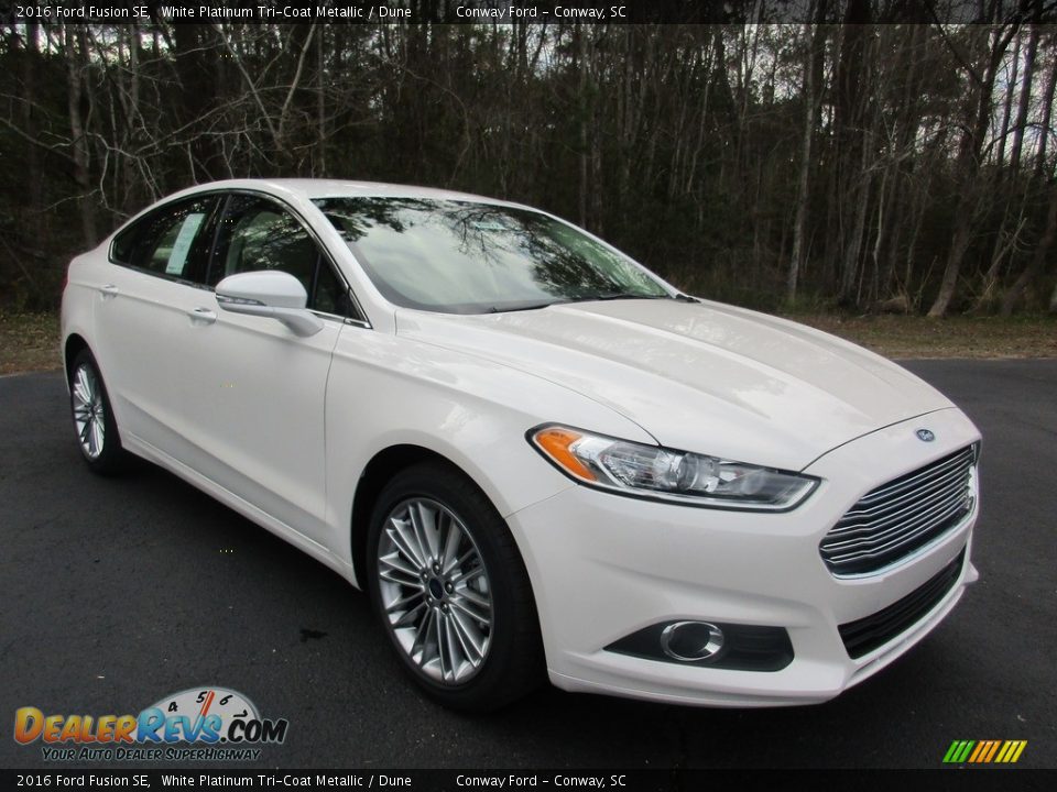 2016 Ford Fusion SE White Platinum Tri-Coat Metallic / Dune Photo #1