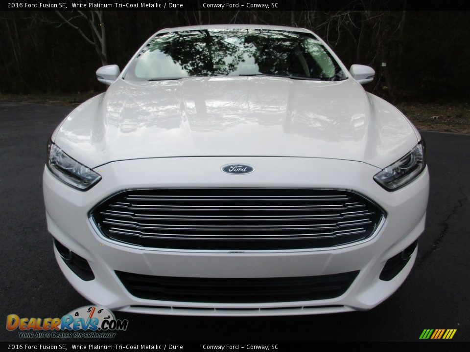 2016 Ford Fusion SE White Platinum Tri-Coat Metallic / Dune Photo #9