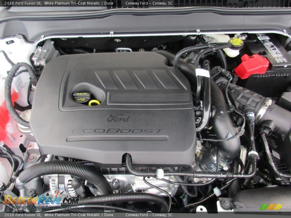 2016 Ford Fusion SE White Platinum Tri-Coat Metallic / Dune Photo #11
