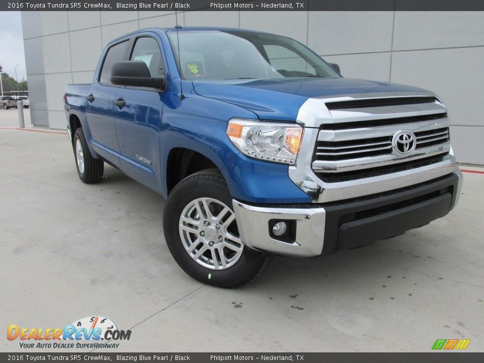 2016 Toyota Tundra SR5 CrewMax Blazing Blue Pearl / Black Photo #2