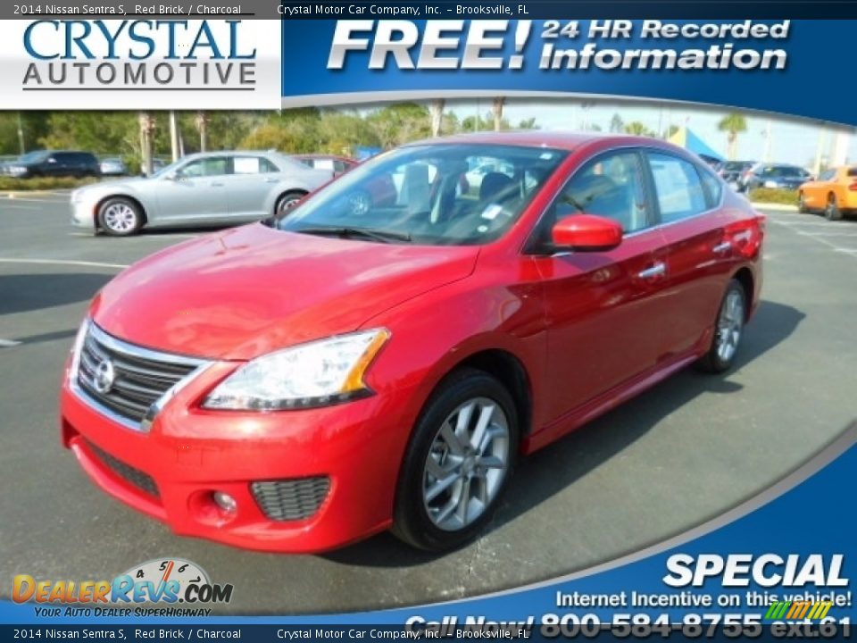 2014 Nissan Sentra S Red Brick / Charcoal Photo #1