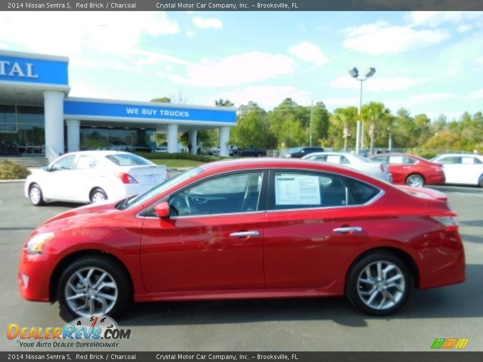 2014 Nissan Sentra S Red Brick / Charcoal Photo #2