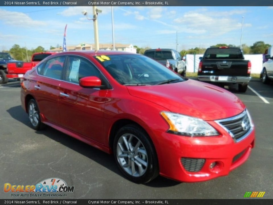 2014 Nissan Sentra S Red Brick / Charcoal Photo #10