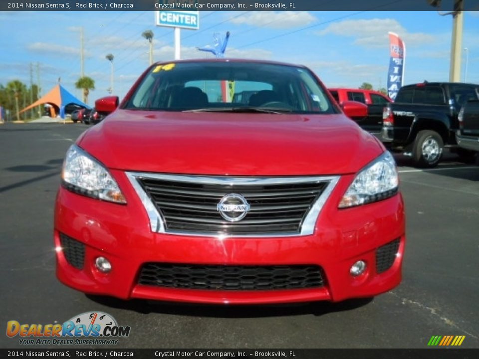 2014 Nissan Sentra S Red Brick / Charcoal Photo #13