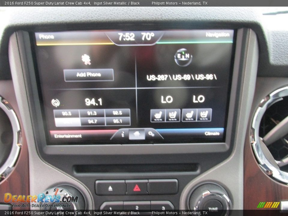 2016 Ford F250 Super Duty Lariat Crew Cab 4x4 Ingot Silver Metallic / Black Photo #29