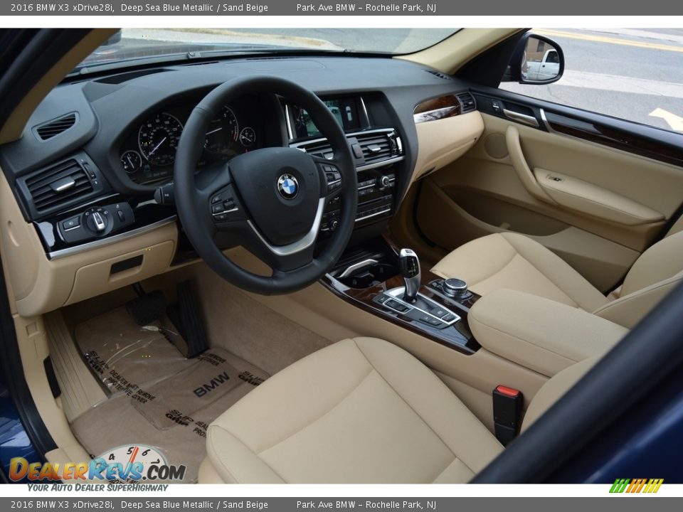 2016 BMW X3 xDrive28i Deep Sea Blue Metallic / Sand Beige Photo #10
