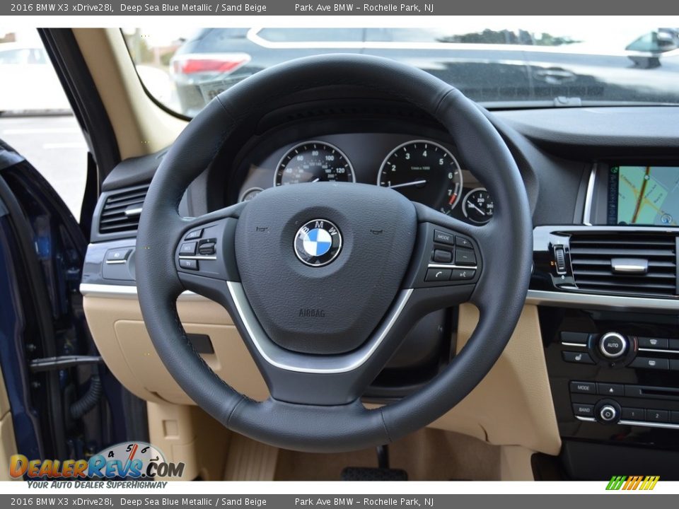 2016 BMW X3 xDrive28i Deep Sea Blue Metallic / Sand Beige Photo #18