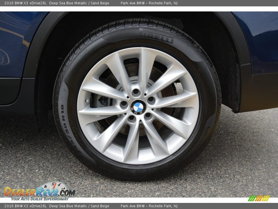 2016 BMW X3 xDrive28i Deep Sea Blue Metallic / Sand Beige Photo #32