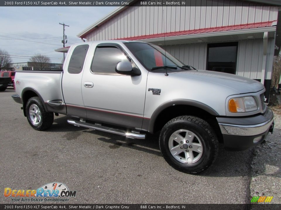 2003 Ford F150 XLT SuperCab 4x4 Silver Metallic / Dark Graphite Grey Photo #7
