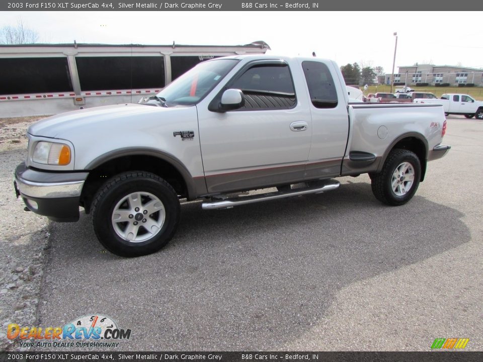 2003 Ford F150 XLT SuperCab 4x4 Silver Metallic / Dark Graphite Grey Photo #8