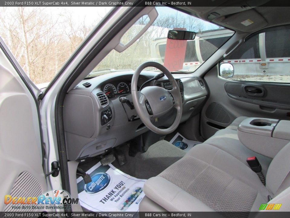 2003 Ford F150 XLT SuperCab 4x4 Silver Metallic / Dark Graphite Grey Photo #24