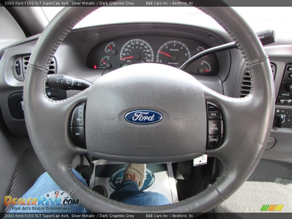 2003 Ford F150 XLT SuperCab 4x4 Silver Metallic / Dark Graphite Grey Photo #30
