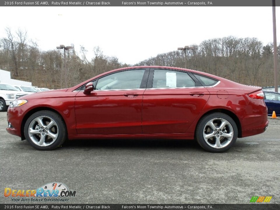 2016 Ford Fusion SE AWD Ruby Red Metallic / Charcoal Black Photo #1