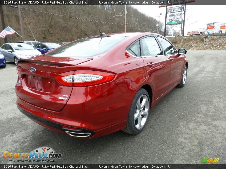 2016 Ford Fusion SE AWD Ruby Red Metallic / Charcoal Black Photo #6
