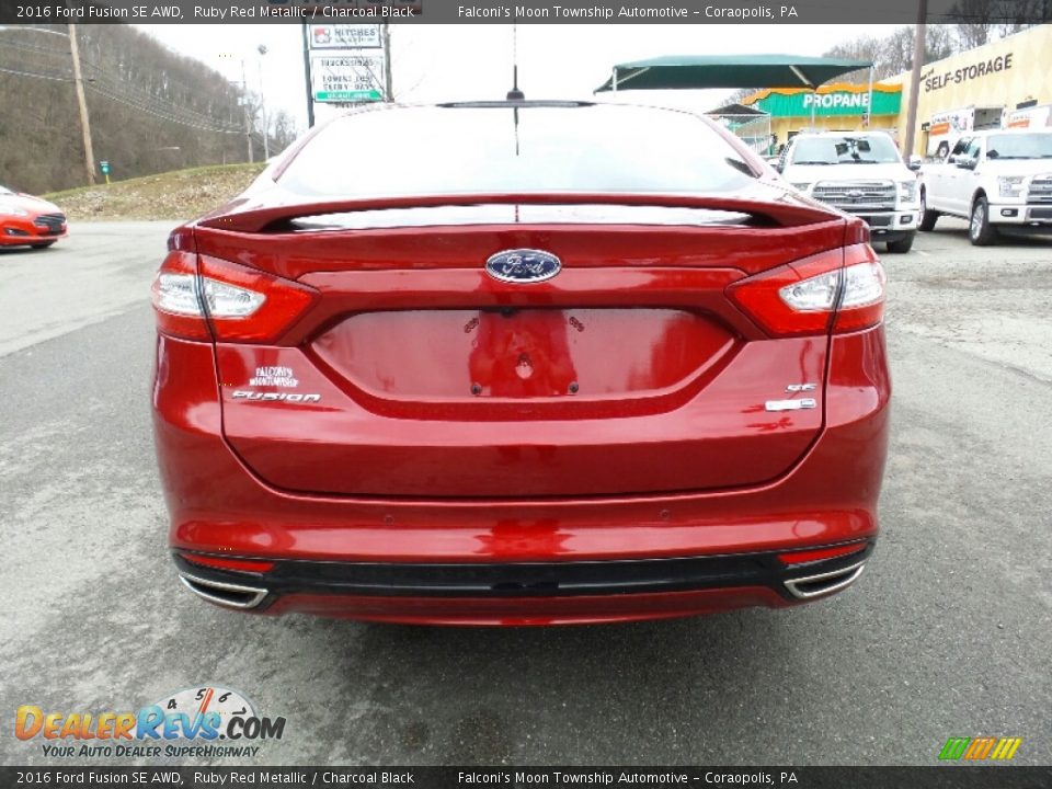 2016 Ford Fusion SE AWD Ruby Red Metallic / Charcoal Black Photo #7