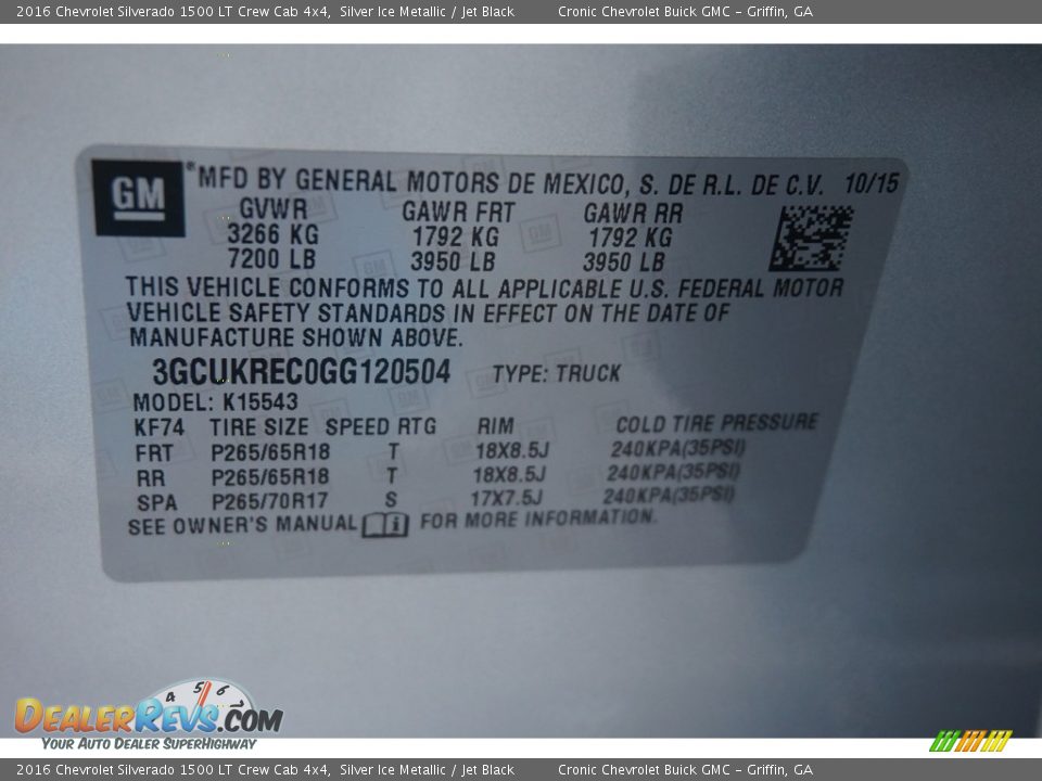2016 Chevrolet Silverado 1500 LT Crew Cab 4x4 Silver Ice Metallic / Jet Black Photo #17