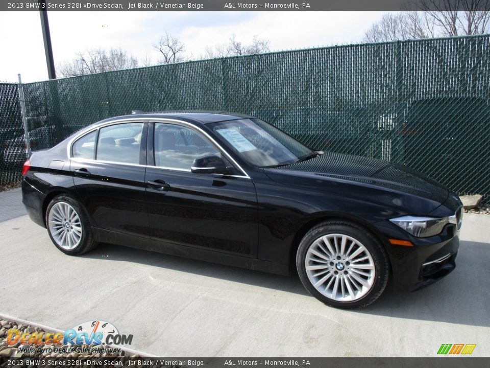 2013 BMW 3 Series 328i xDrive Sedan Jet Black / Venetian Beige Photo #1
