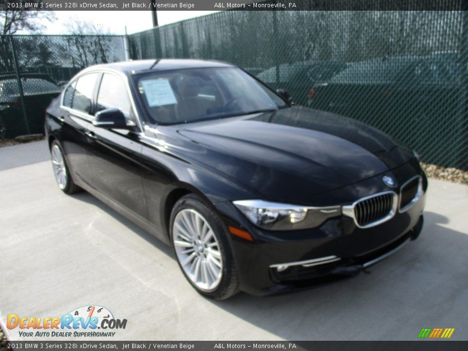 2013 BMW 3 Series 328i xDrive Sedan Jet Black / Venetian Beige Photo #5
