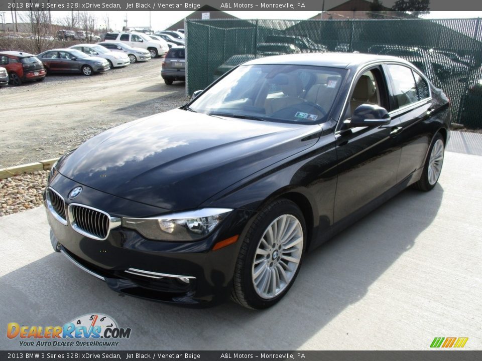 2013 BMW 3 Series 328i xDrive Sedan Jet Black / Venetian Beige Photo #7