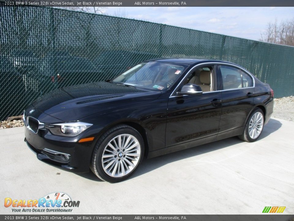 2013 BMW 3 Series 328i xDrive Sedan Jet Black / Venetian Beige Photo #8