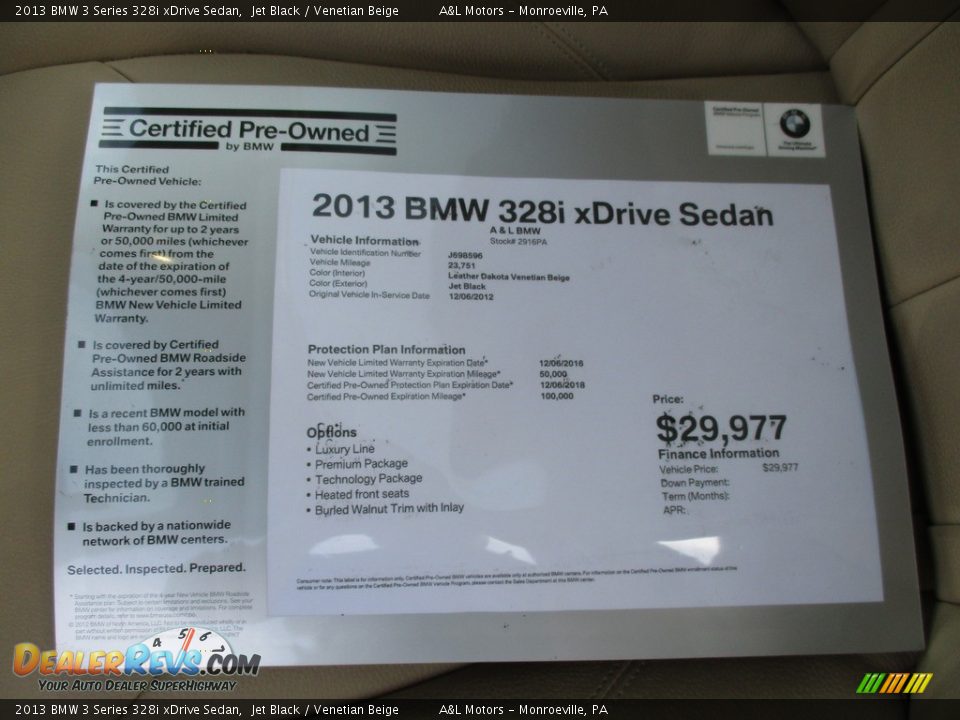 2013 BMW 3 Series 328i xDrive Sedan Jet Black / Venetian Beige Photo #12