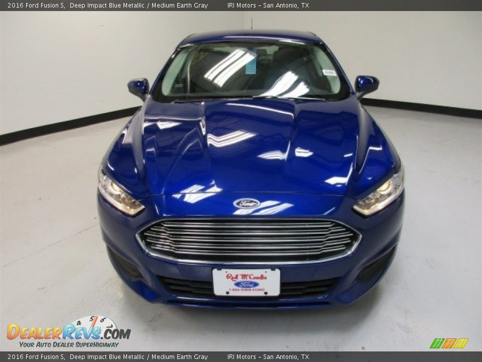 2016 Ford Fusion S Deep Impact Blue Metallic / Medium Earth Gray Photo #3