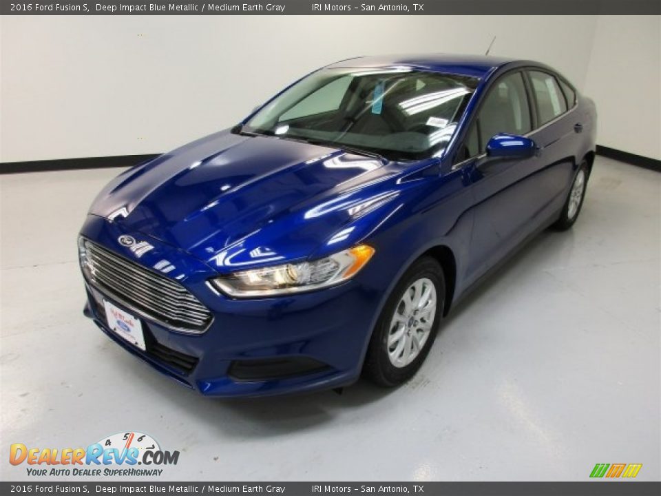2016 Ford Fusion S Deep Impact Blue Metallic / Medium Earth Gray Photo #4