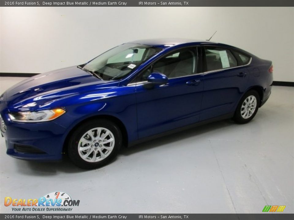 2016 Ford Fusion S Deep Impact Blue Metallic / Medium Earth Gray Photo #5