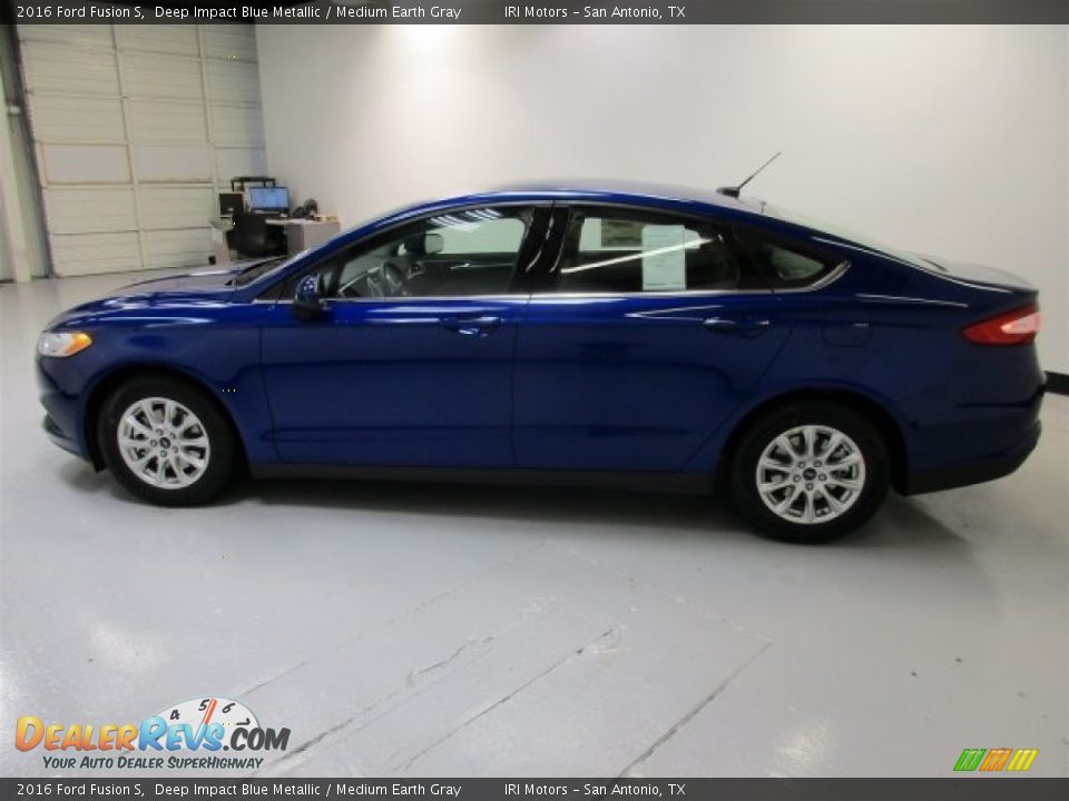 2016 Ford Fusion S Deep Impact Blue Metallic / Medium Earth Gray Photo #6