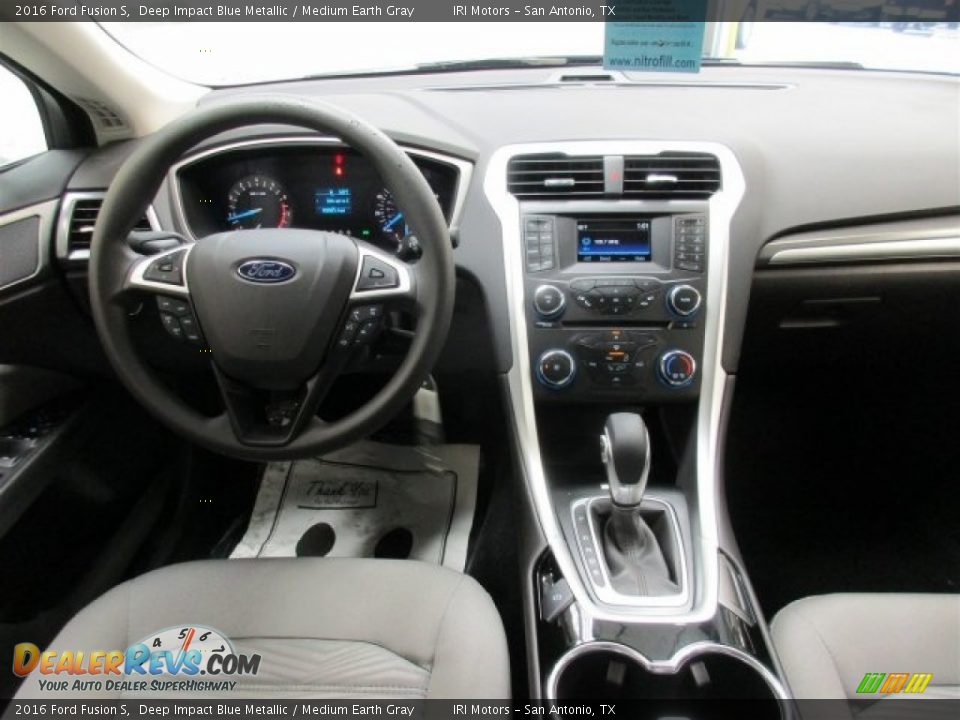 2016 Ford Fusion S Deep Impact Blue Metallic / Medium Earth Gray Photo #14
