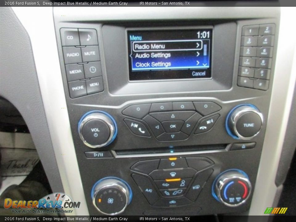 2016 Ford Fusion S Deep Impact Blue Metallic / Medium Earth Gray Photo #22