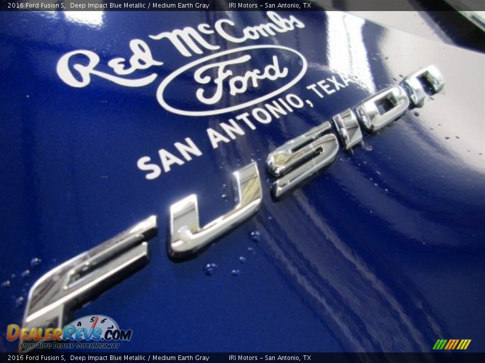 2016 Ford Fusion S Deep Impact Blue Metallic / Medium Earth Gray Photo #27