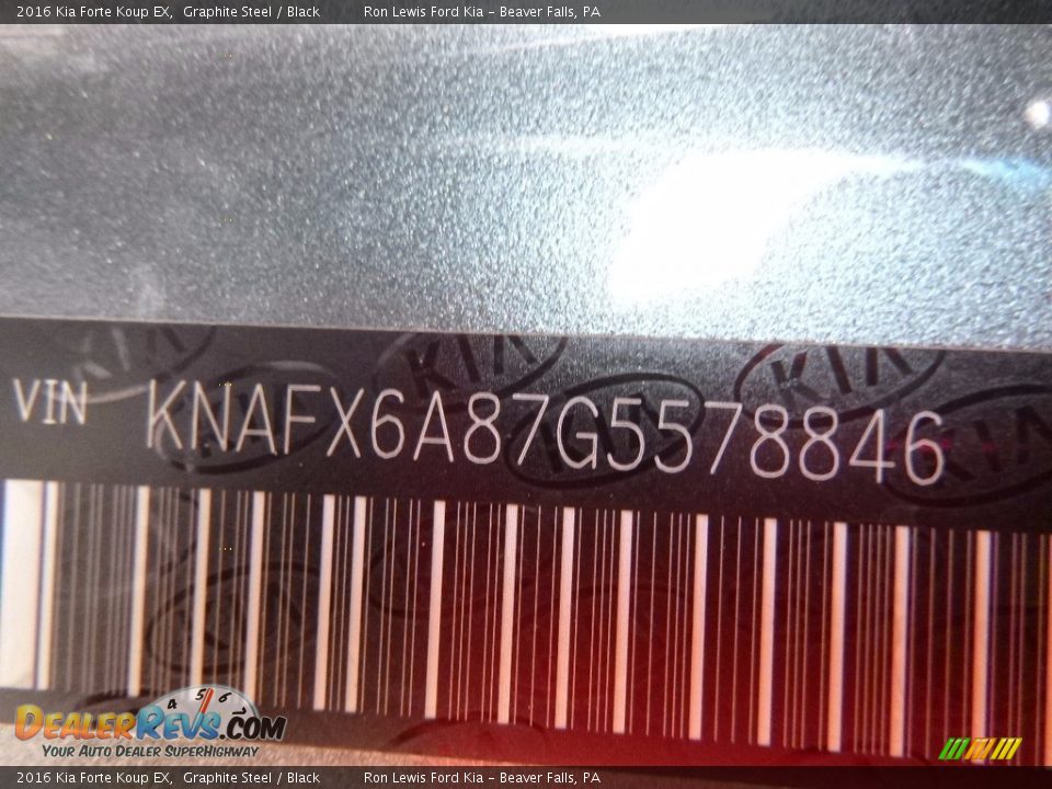 2016 Kia Forte Koup EX Graphite Steel / Black Photo #14