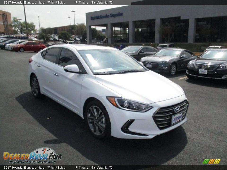 2017 Hyundai Elantra Limited White / Beige Photo #1
