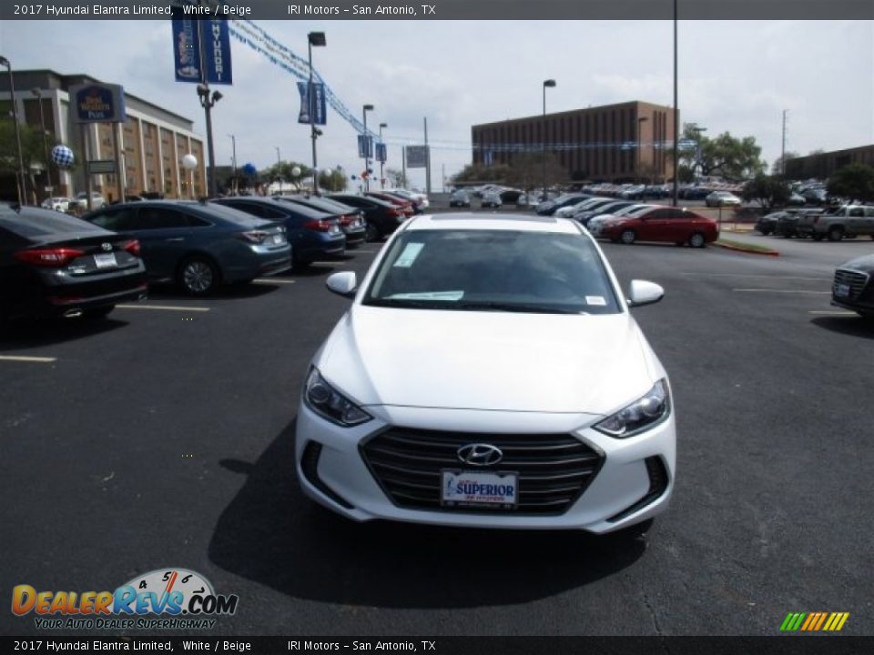 2017 Hyundai Elantra Limited White / Beige Photo #2