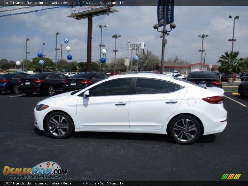 2017 Hyundai Elantra Limited White / Beige Photo #4