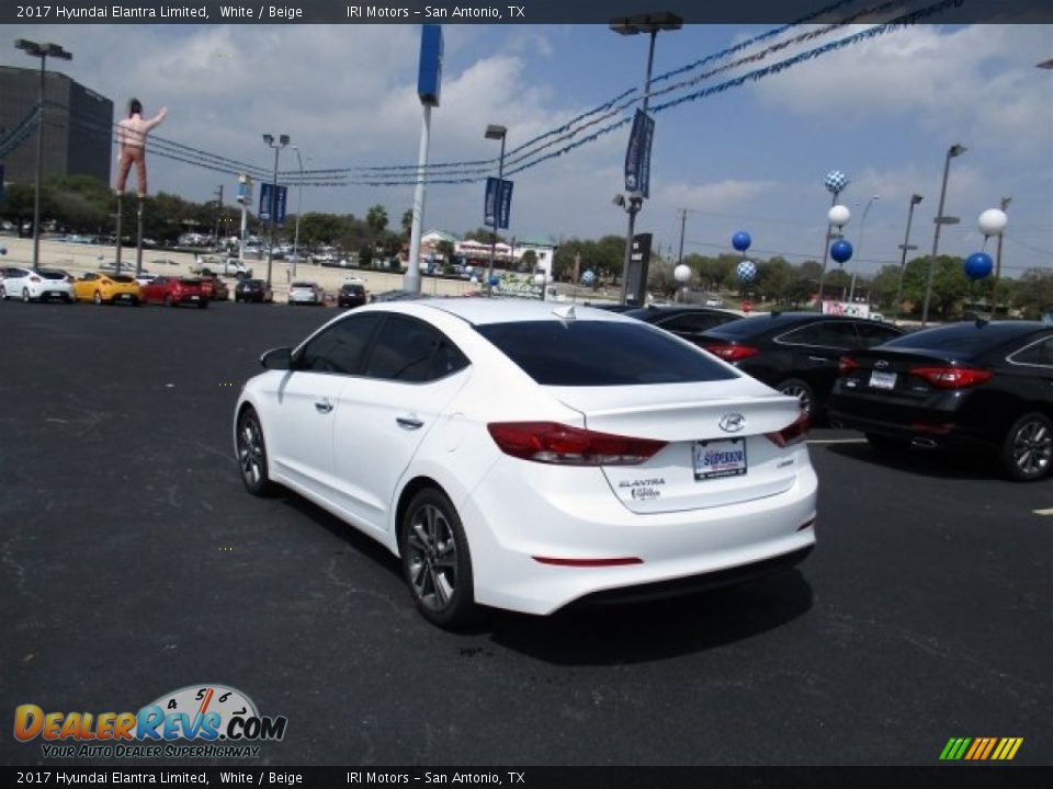 2017 Hyundai Elantra Limited White / Beige Photo #5